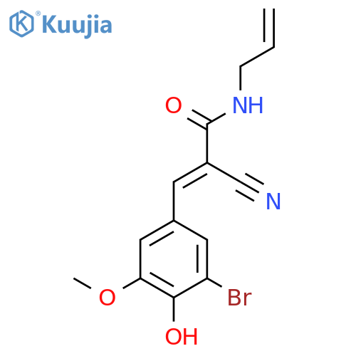 3-(3-bromo-4-hydroxy-5-methoxyphenyl)-2-cyano-N-(prop-2-en-1-yl)prop-2-enamide structure