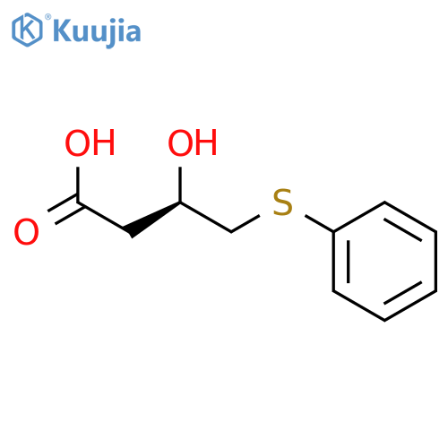 BUTANOIC ACID, 3-HYDROXY-4-(PHENYLTHIO)-, (3R)- structure