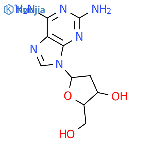 (2R,3S,5R)-5-(2,6-diamino-9H-purin-9-yl)-2-(hydroxymethyl)oxolan-3-ol structure
