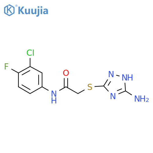 2-[(5-amino-1H-1,2,4-triazol-3-yl)sulfanyl]-N-(3-chloro-4-fluorophenyl)acetamide structure