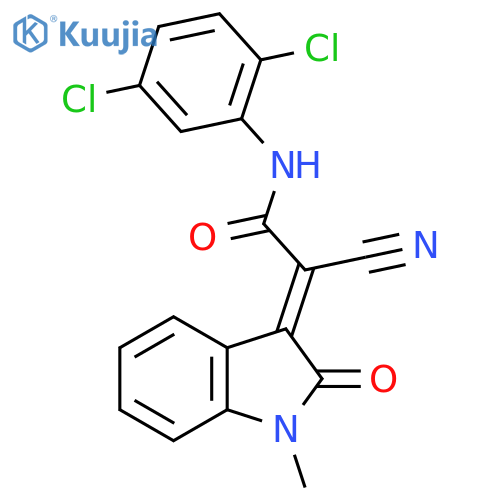 2-cyano-N-(2,5-dichlorophenyl)-2-(1-methyl-2-oxo-2,3-dihydro-1H-indol-3-ylidene)acetamide structure