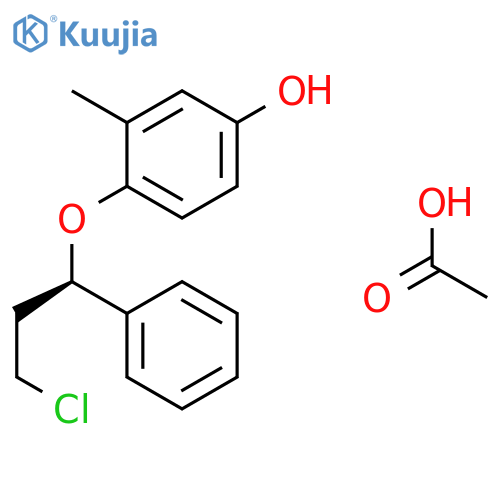 Phenol, 4-[(1R)-3-chloro-1-phenylpropoxy]-3-methyl-, acetate structure