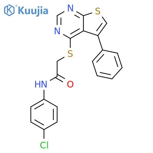 N-(4-chlorophenyl)-2-({5-phenylthieno2,3-dpyrimidin-4-yl}sulfanyl)acetamide structure