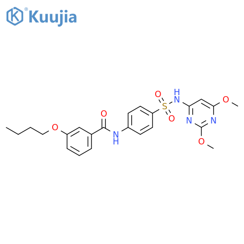 3-butoxy-N-{4-(2,6-dimethoxypyrimidin-4-yl)sulfamoylphenyl}benzamide structure