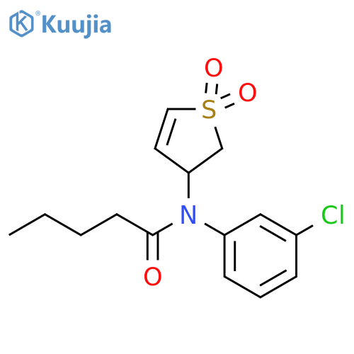 N-(3-chlorophenyl)-N-(1,1-dioxo-2,3-dihydro-1lambda6-thiophen-3-yl)pentanamide structure