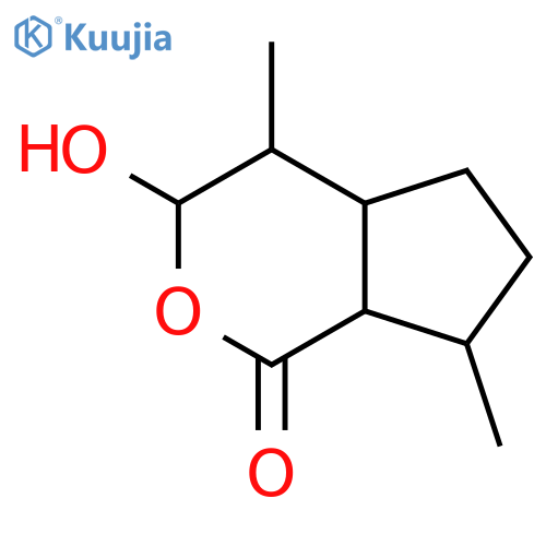 Hexahydro-3-hydroxy-4,7-dimethyl-cyclopenta[c]pyran-1(3H)-one structure