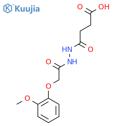 4-(2-(2-(2-Methoxyphenoxy)acetyl)hydrazinyl)-4-oxobutanoic acid structure