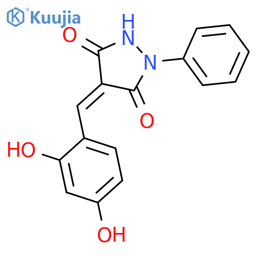 3,5-Pyrazolidinedione, 4-[(2,4-dihydroxyphenyl)methylene]-1-phenyl- structure