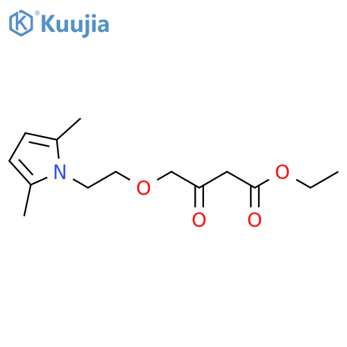 Butanoic acid, 4-[2-(2,5-dimethyl-1H-pyrrol-1-yl)ethoxy]-3-oxo-, ethyl ester structure