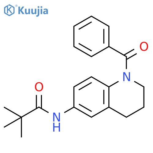 N-(1-benzoyl-1,2,3,4-tetrahydroquinolin-6-yl)-2,2-dimethylpropanamide structure