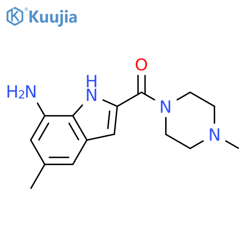 PIPERAZINE, 1-[(7-AMINO-5-METHYL-1H-INDOL-2-YL)CARBONYL]-4-METHYL- structure
