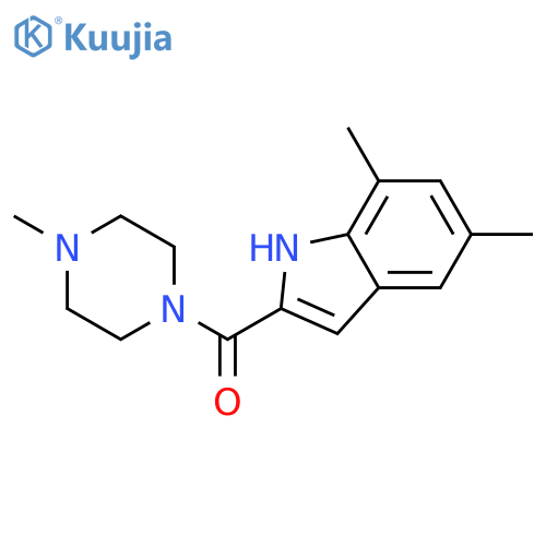 (5,7-dimethyl-1H-indol-2-yl)(4-methylpiperazin-1-yl)methanone structure