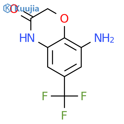 8-amino-6-(trifluoromethyl)-3,4-dihydro-2H-1,4-benzoxazin-3-one structure