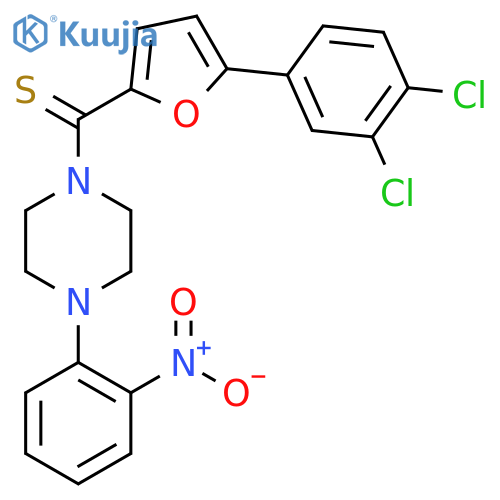 1-[5-(3,4-dichlorophenyl)furan-2-carbothioyl]-4-(2-nitrophenyl)piperazine structure