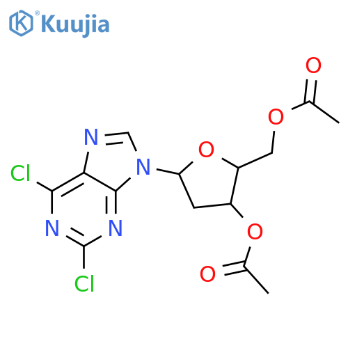 2,6-Dichloro-9-(3,5-di-O-acetyl-2-deoxy-α-D-erythro-pentofuranosyl)-9H-purine structure
