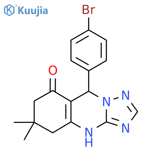9-(4-bromophenyl)-6,6-dimethyl-4H,5H,6H,7H,8H,9H-1,2,4triazolo3,2-bquinazolin-8-one structure