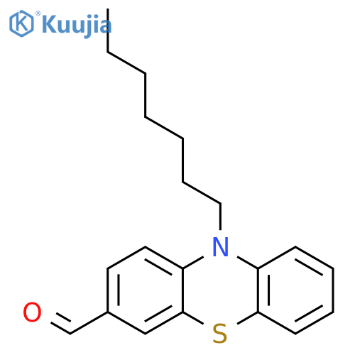 10H-Phenothiazine-3-carboxaldehyde, 10-heptyl- structure