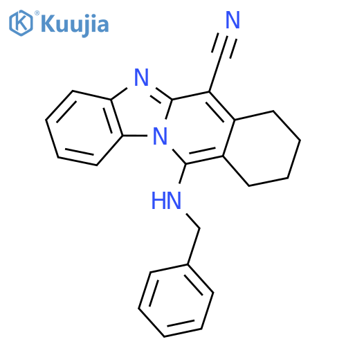 9-(benzylamino)-10,17-diazatetracyclo8.7.0.0^{3,8}.0^{11,16}heptadeca-1(17),2,8,11(16),12,14-hexaene-2-carbonitrile structure