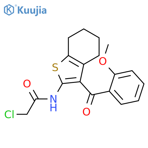 2-chloro-N-3-(2-methoxybenzoyl)-4,5,6,7-tetrahydro-1-benzothiophen-2-ylacetamide structure