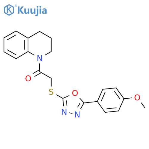 2-{5-(4-methoxyphenyl)-1,3,4-oxadiazol-2-ylsulfanyl}-1-(1,2,3,4-tetrahydroquinolin-1-yl)ethan-1-one structure
