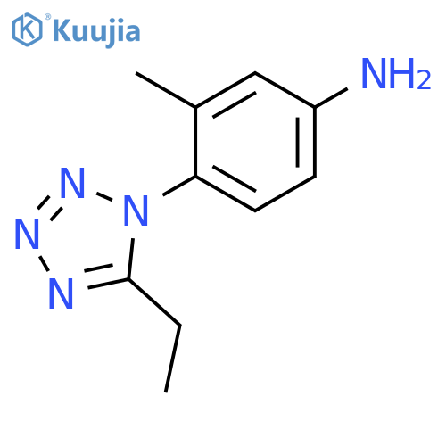 Benzenamine, 4-(5-ethyl-1H-tetrazol-1-yl)-3-methyl- (9CI) structure