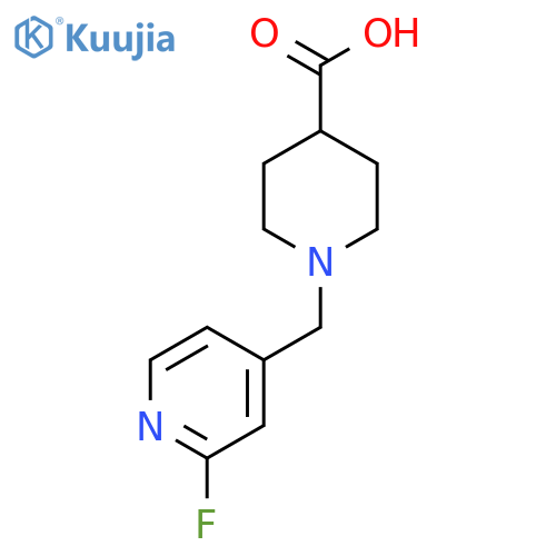 1-(2-fluoropyridin-4-yl)methylpiperidine-4-carboxylic acid structure