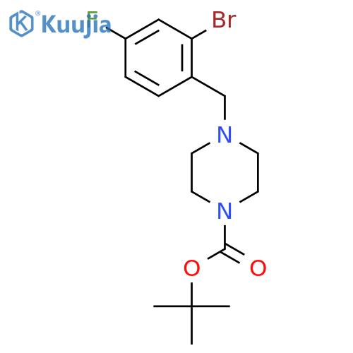 tert-Butyl 4-(2-bromo-4-fluorobenzyl)piperazine-1-carboxylate structure