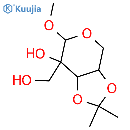 2-C-Hydroxymethylribose; β-D-Pyranose-form, Me glycoside, 3,4-O-isopropylidene structure