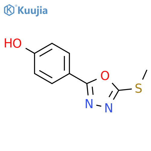 PHENOL, 4-[5-(METHYLTHIO)-1,3,4-OXADIAZOL-2-YL]- structure