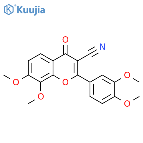 4H-1-Benzopyran-3-carbonitrile, 2-(3,4-dimethoxyphenyl)-7,8-dimethoxy-4-oxo- structure