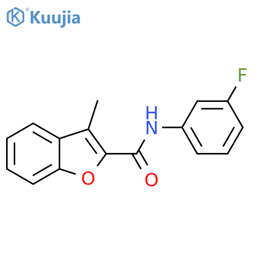 N-(3-fluorophenyl)-3-methyl-1-benzofuran-2-carboxamide structure
