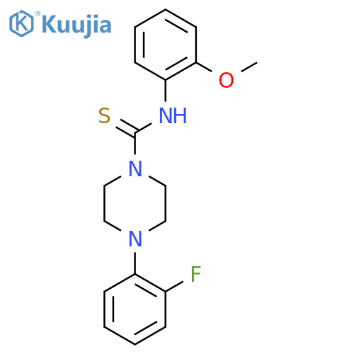4-(2-fluorophenyl)-N-(2-methoxyphenyl)piperazine-1-carbothioamide structure