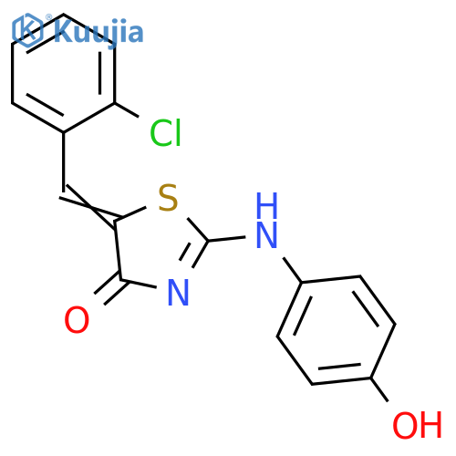 (2Z,5Z)-5-(2-chlorophenyl)methylidene-2-(4-hydroxyphenyl)imino-1,3-thiazolidin-4-one structure