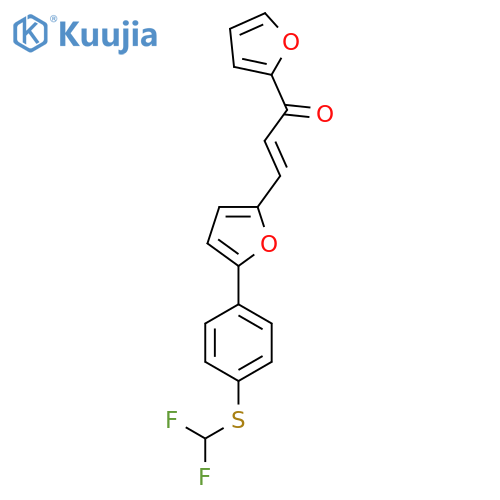 (2E)-3-(5-{4-(difluoromethyl)sulfanylphenyl}furan-2-yl)-1-(furan-2-yl)prop-2-en-1-one structure
