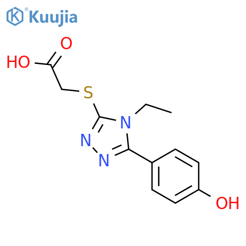 4-Ethyl-5-(4-hydroxyphenyl)-4H-1,2,4triazol-3-ylsulfanyl-aceticacid structure