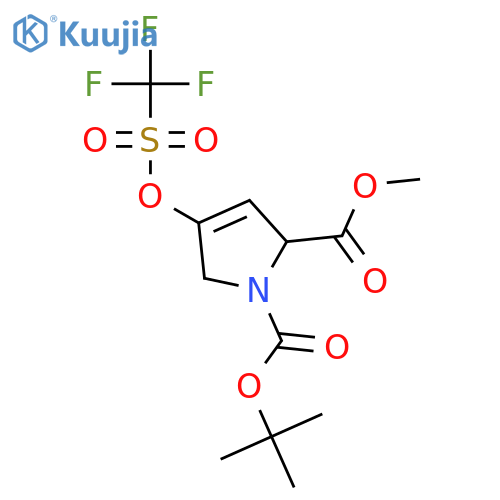 (S)-1-tert-Butyl 2-methyl 4-(((trifluoromethyl)-sulfonyl)oxy)-1H-pyrrole-1,2(2H,5H)-dicarboxylate structure