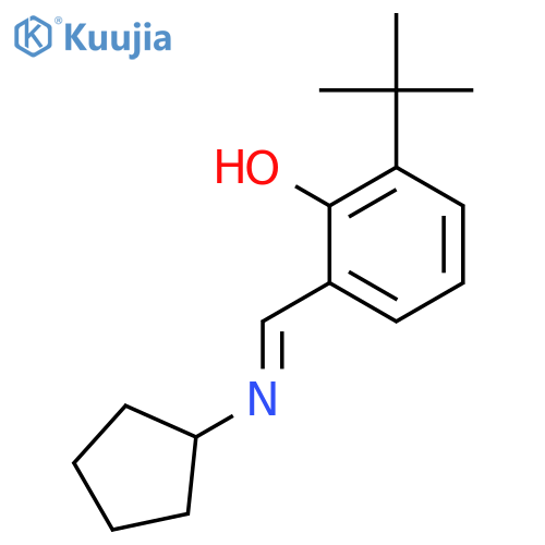 Phenol, 2-[(cyclopentylimino)methyl]-6-(1,1-dimethylethyl)- structure