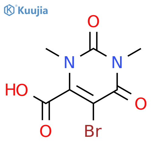 5-Bromo-1,3-dimethyl-2,6-dioxo-1,2,3,6-tetrahydropyrimidine-4-carboxylic acid structure