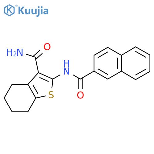 2-(naphthalene-2-amido)-4,5,6,7-tetrahydro-1-benzothiophene-3-carboxamide structure
