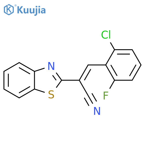 (2E)-2-(1,3-benzothiazol-2-yl)-3-(2-chloro-6-fluorophenyl)prop-2-enenitrile structure