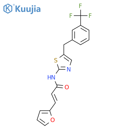 (2E)-3-(furan-2-yl)-N-(5-{3-(trifluoromethyl)phenylmethyl}-1,3-thiazol-2-yl)prop-2-enamide structure