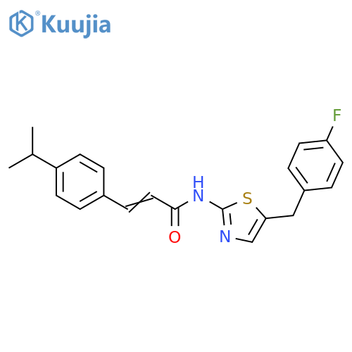 (2Z)-N-{5-(4-fluorophenyl)methyl-1,3-thiazol-2-yl}-3-4-(propan-2-yl)phenylprop-2-enamide structure