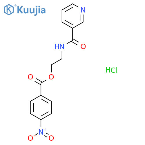 2-(pyridin-3-yl)formamidoethyl 4-nitrobenzoate hydrochloride structure