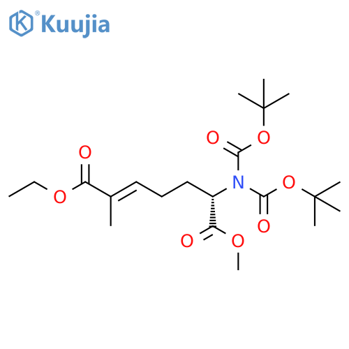 2-Heptenedioic acid, 6-[bis[(1,1-dimethylethoxy)carbonyl]amino]-2-methyl-, 1-ethyl 7-methyl ester, (2E,6S)- structure