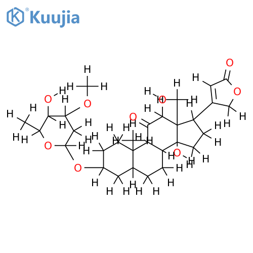 12beta,14-dihydroxy-3beta-(O3-methyl-alpha-L-arabino-2,6-dideoxy-hexopyranosyloxy)-11-oxo-5beta,14beta-card-20(22)-enolide structure