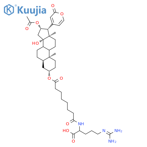 Bufa-20,22-dienolide,16-(acetyloxy)-3-[[8-[[(1S)-4-[(aminoiminomethyl)amino]-1-carboxybutyl]amino]-1,8-dioxooctyl]oxy]-14-hydroxy-,(3b,5b,16b)- structure