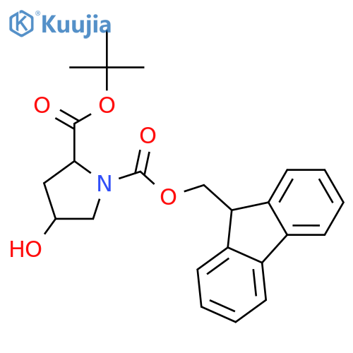(2S,4S)-4-(tert-butoxy)-1-[(9H-fluoren-9-ylmethoxy)carbonyl]pyrrolidine-2-carboxylic acid structure