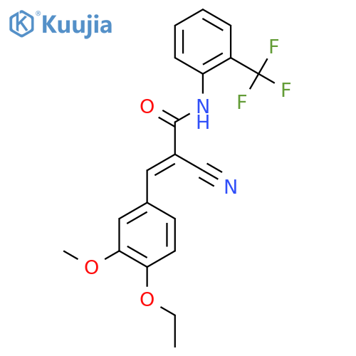 2-cyano-3-(4-ethoxy-3-methoxyphenyl)-N-[2-(trifluoromethyl)phenyl]prop-2-enamide structure