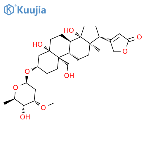 Card-20(22)-enolide,3-[(2,6-dideoxy-3-O-methyl-b-D-ribo-hexopyranosyl)oxy]-5,14,19-trihydroxy-, (3b,5b)- (9CI) structure