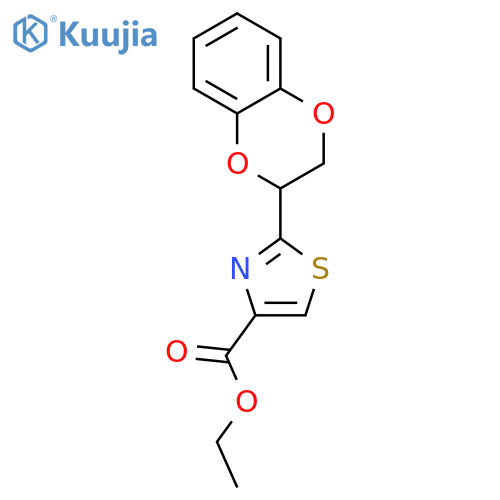 4-Thiazolecarboxylicacid, 2-(2,3-dihydro-1,4-benzodioxin-2-yl)-, ethyl ester structure
